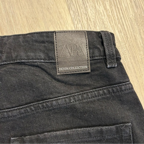 Zara NWT HIGH WAIST, SLIM MOM LEG - ANKLE LENGTH - STRETCH Black Jeans - Picture 10 of 14